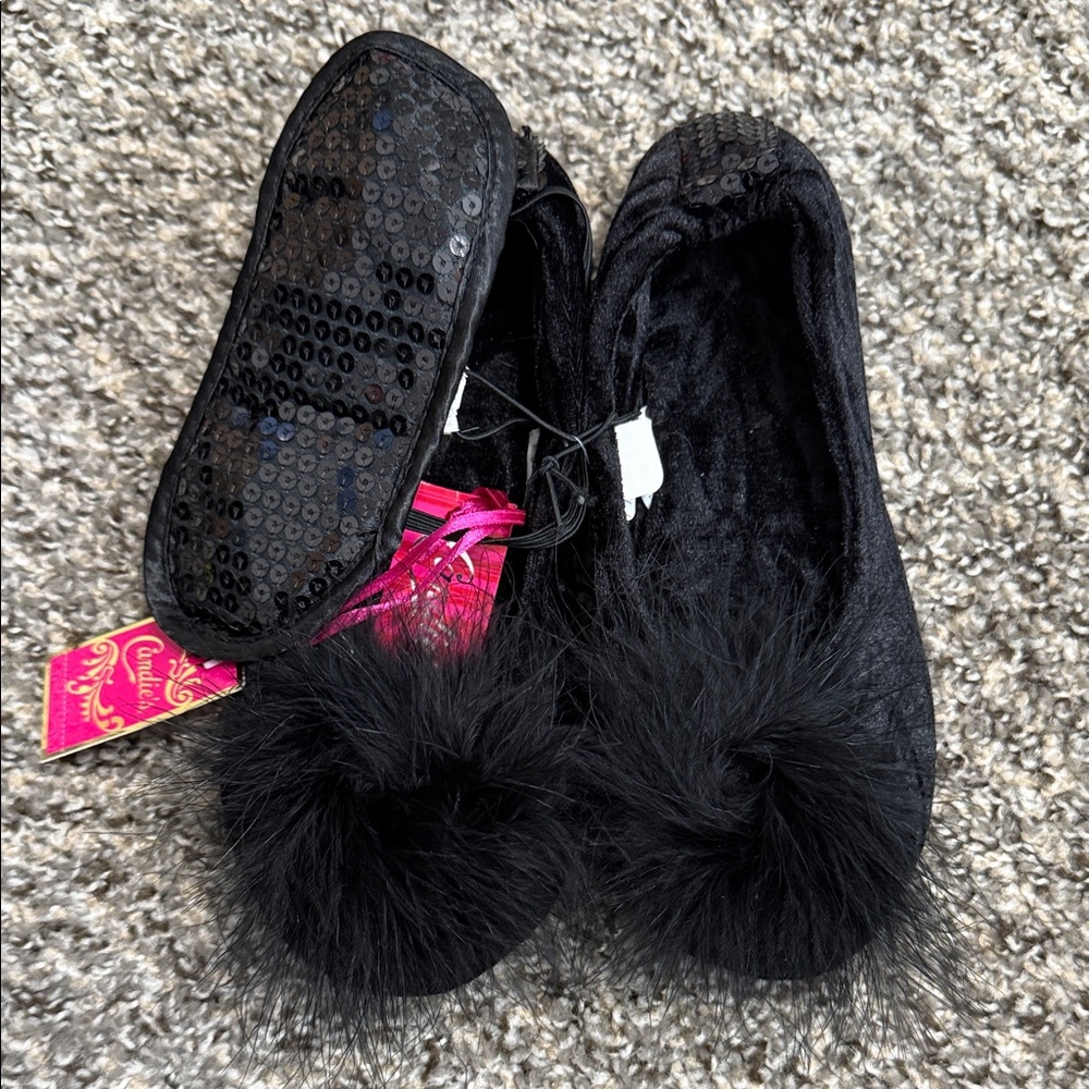 Candie's Slippers with Pom Poms
